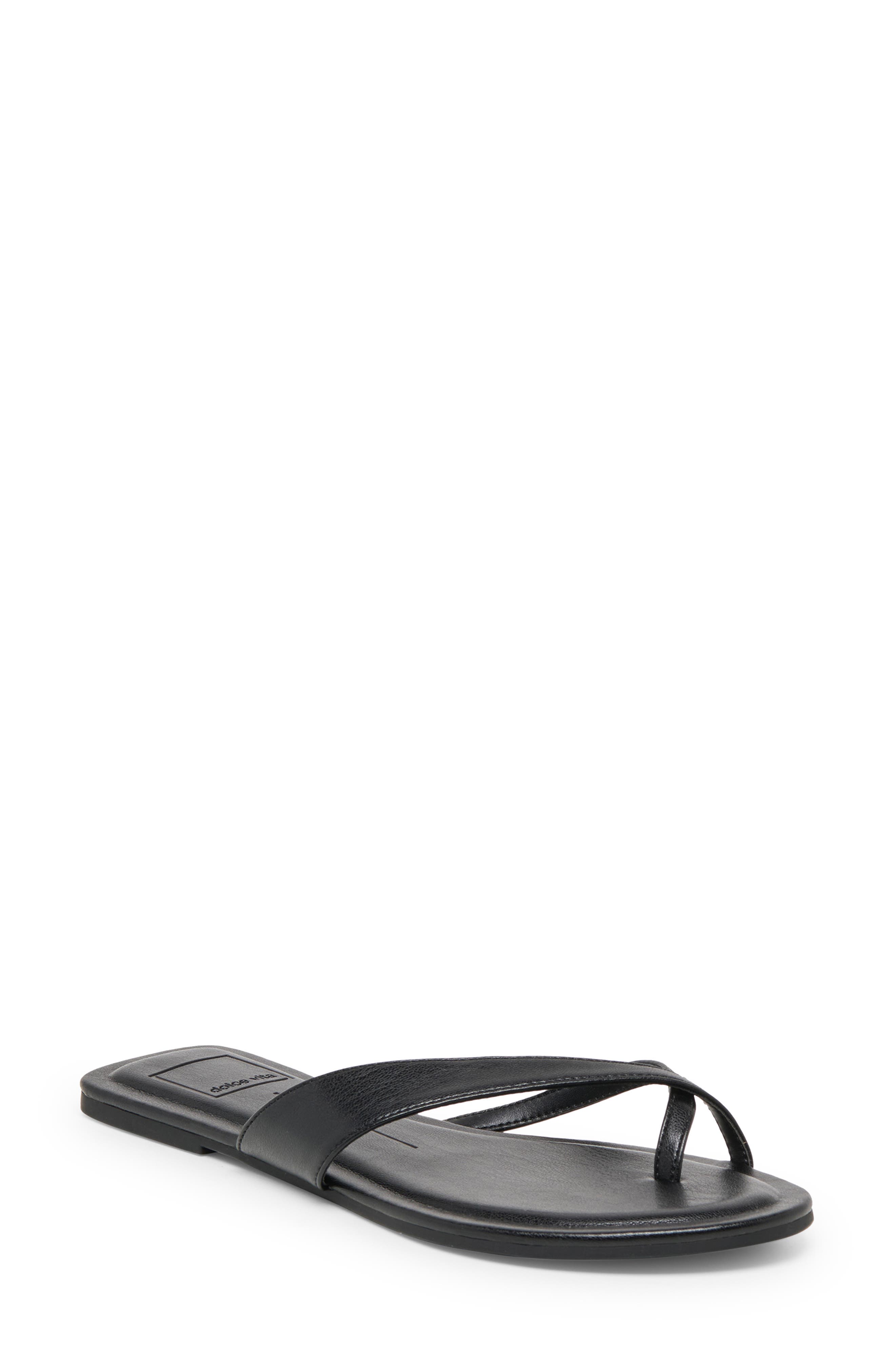 Dolce Vita Lenex Toe Loop Sandal, Main, color, Black Stella