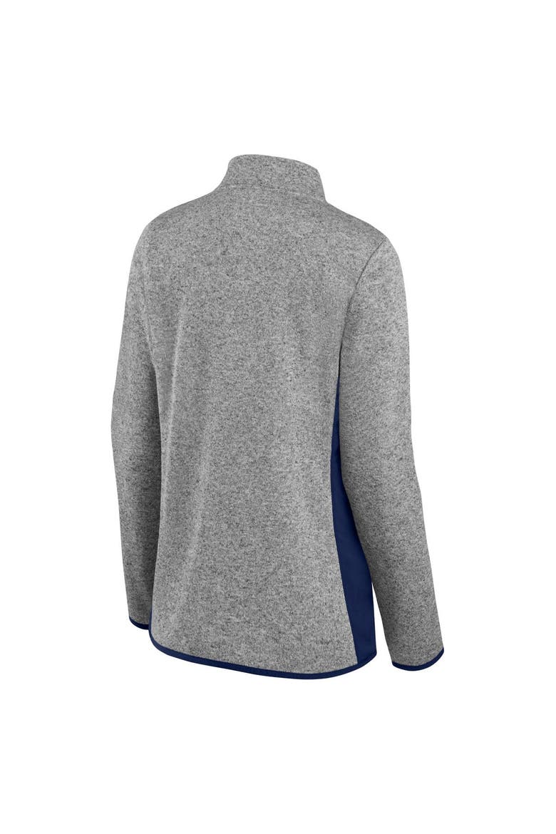 Women's Fanatics Branded Heathered Gray/Navy New England Patriots Block Party Primary Logo Full-Zip Jacket, Alternate, color, Heather Gray