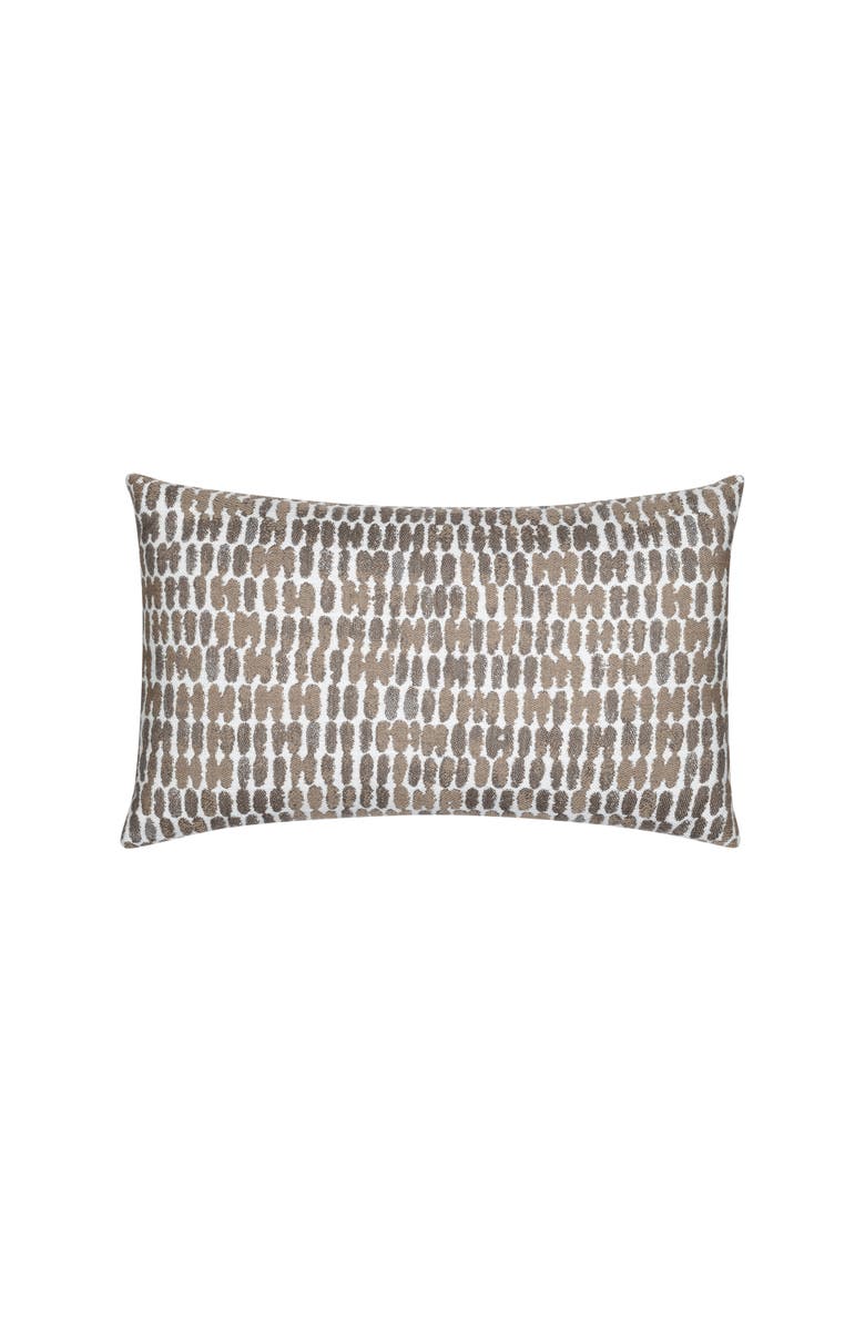 Elaine Smith Thumbprint Indoor & Outdoor Woven Accent Pillow, Main, color, Latte