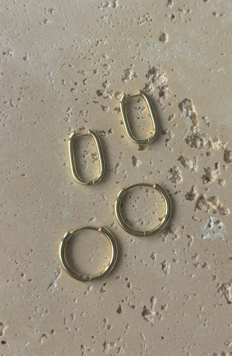 Adornia Set of 2 Hoop Earrings, Alternate, color, Gold