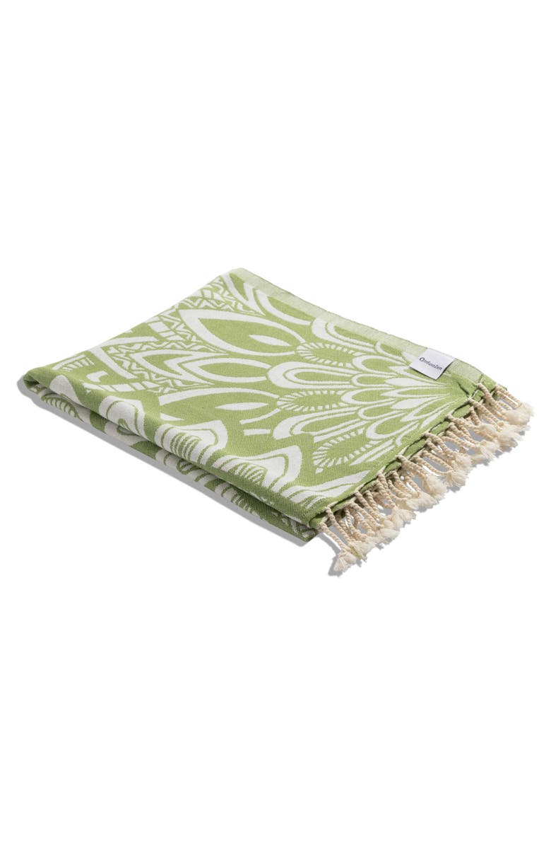 InfuseZen Mandala Organic Turkish Towel, Alternate, color, Olive