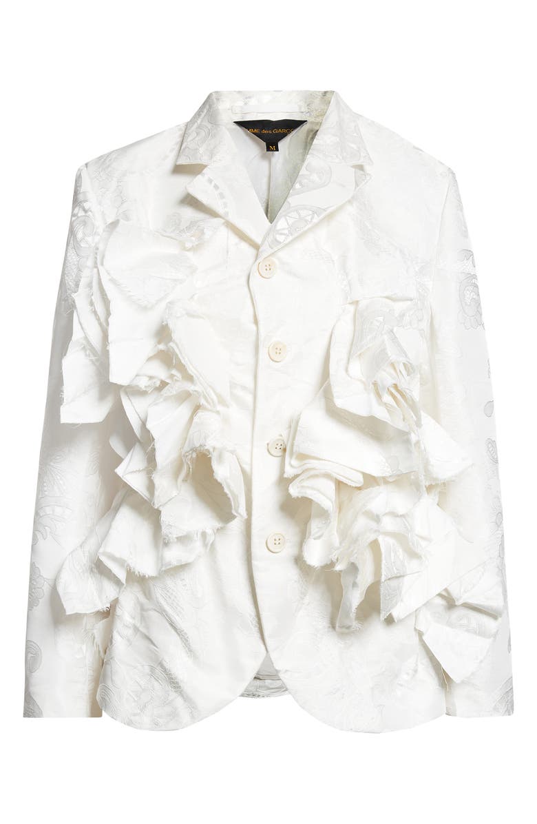 Comme des Garçons Floral Damask Single Breasted Blazer, Main, color, Off-White