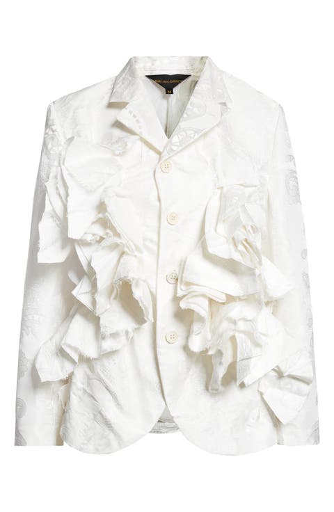 Floral Damask Single Breasted Blazer