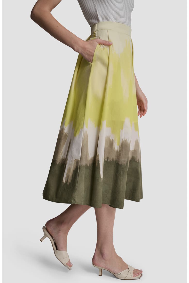 Ombré Pleated Cotton Poplin Midi Skirt, Alternate, color, DAYBREAK HAZE