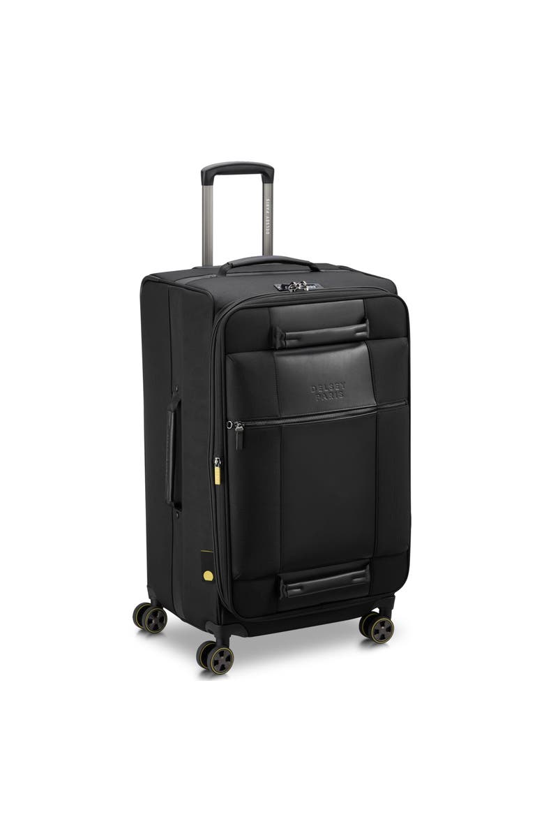 Wagram Softside Expandable 26" Medium Checked Spinner Luggage, Alternate, color, Black