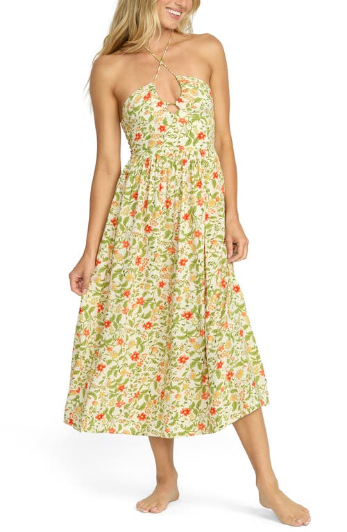 Billabong In Your Heart Halter Midi Dress In Green