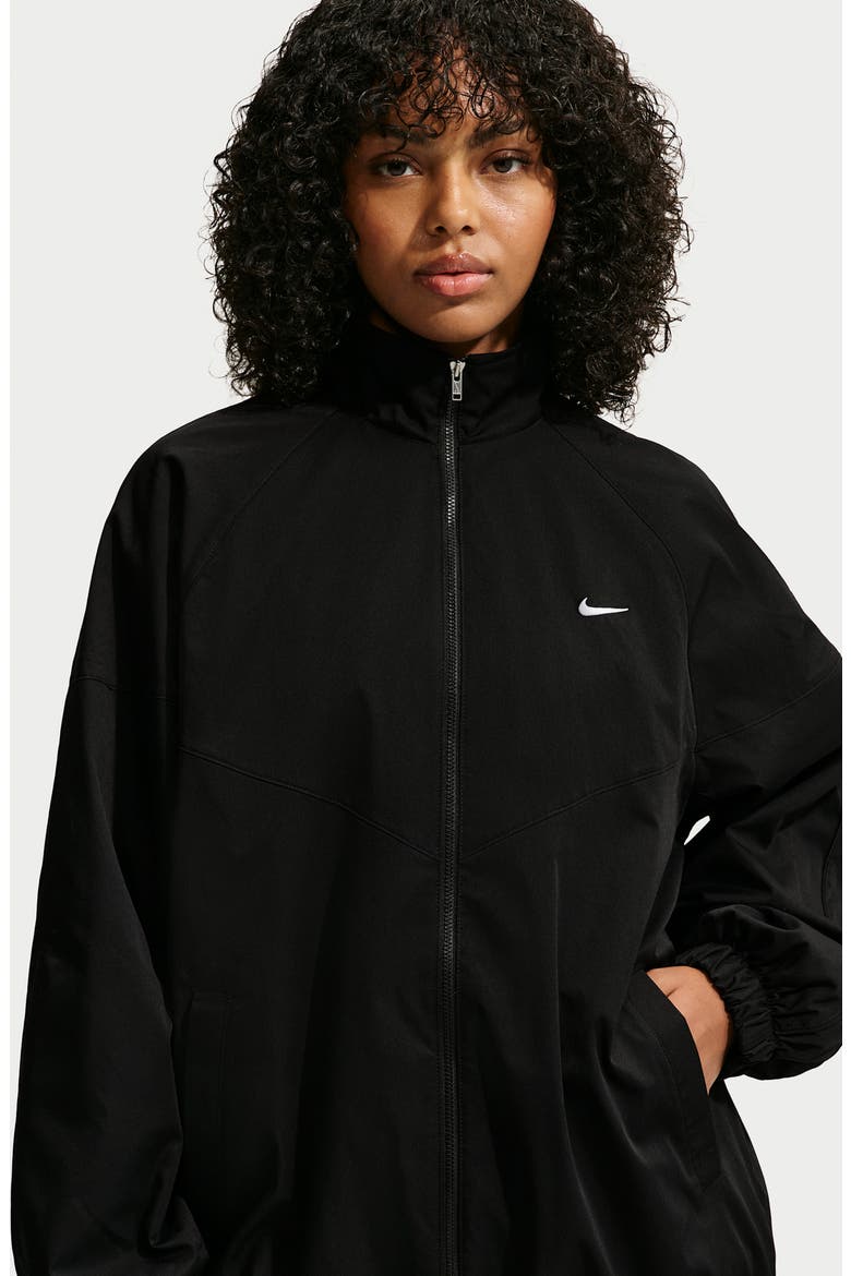Embroidered Logo Jacket, Alternate, color, BLACK/ BLACK/ WHITE