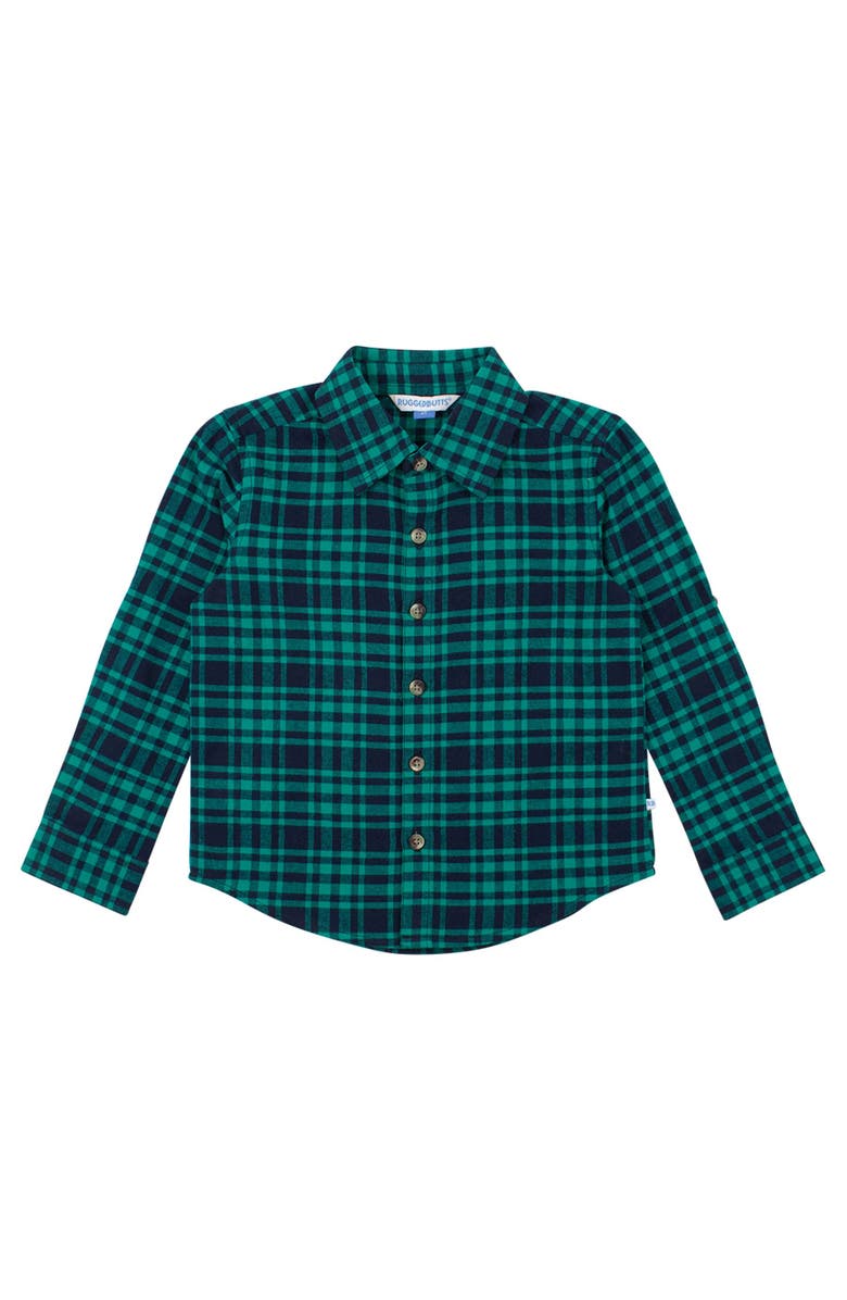 RuggedButts Baby Boys Long Sleeve Button Down Shirt, Main, color, Hayden Plaid