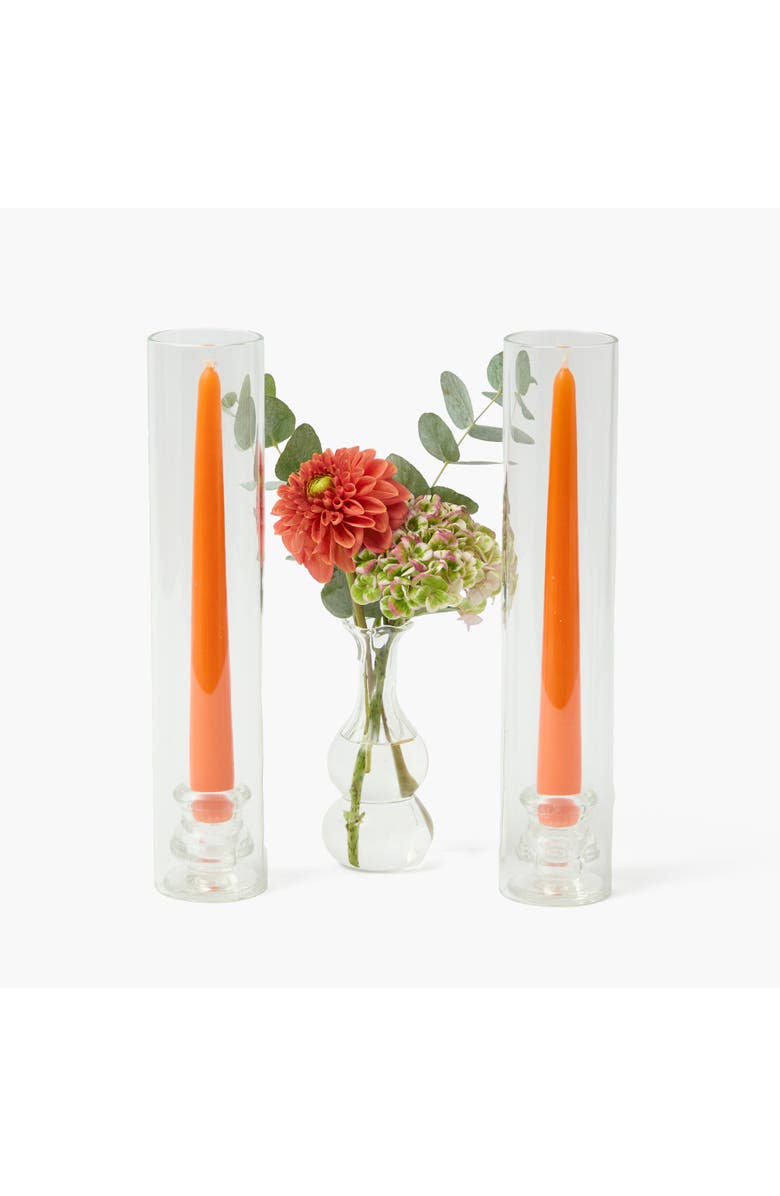 Mrs. Alice Claudia Glass Hurricane Candle Holder, Alternate, color, Clear