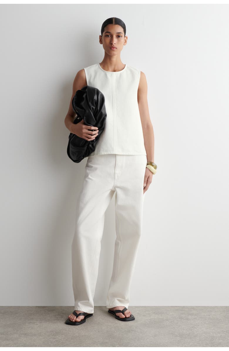 COS Sleeveless Denim Top, Alternate, color, White