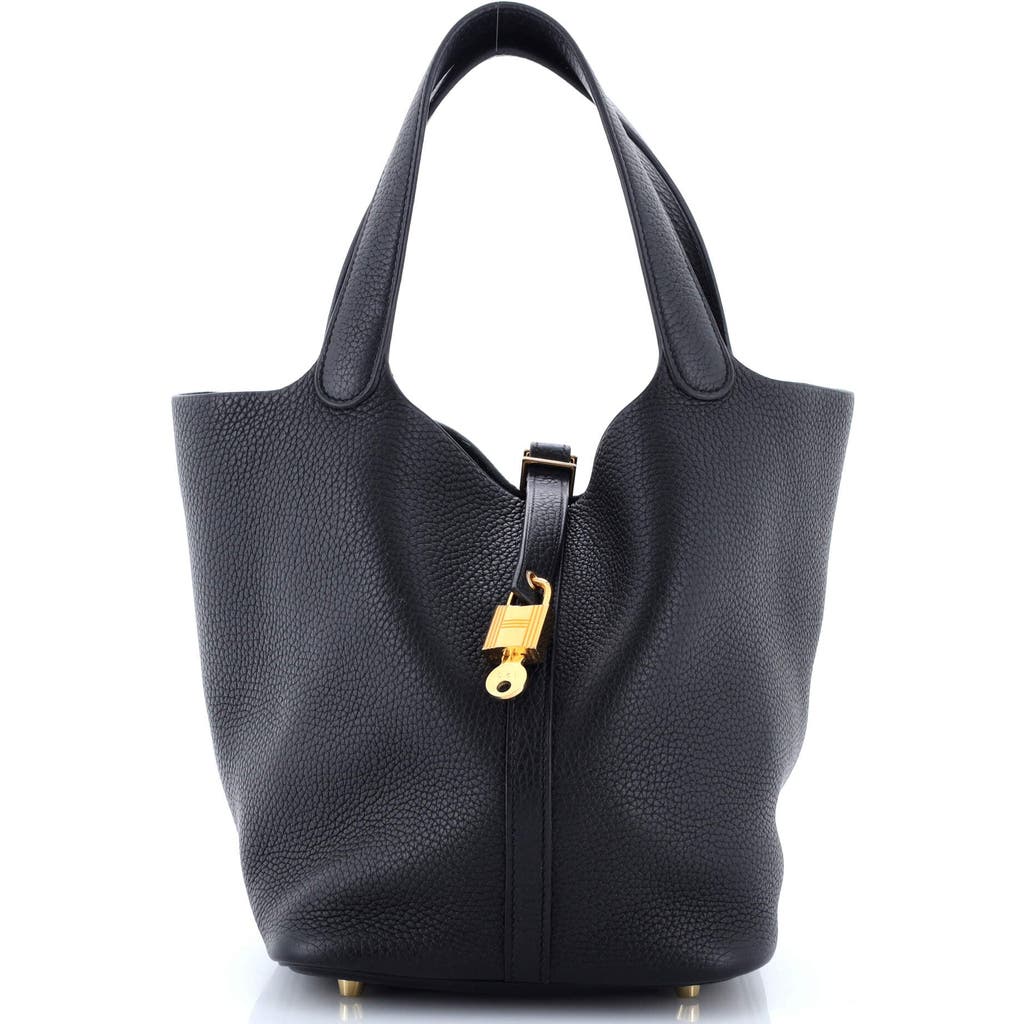 Pre-owned Hermes Hermes Picotin Lock Bag Clemence Mm In Black