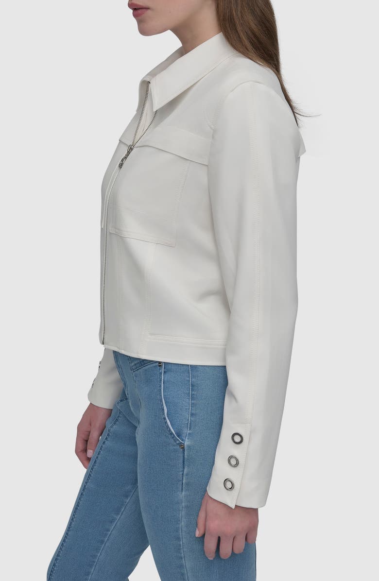 DKNY Grommet Sleeve Trucker Jacket, Alternate, color, 