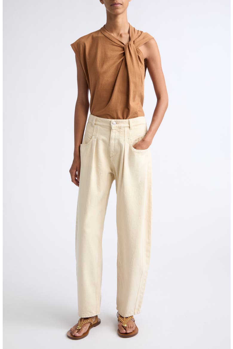 Nayda Asymmetric Cotton Slub Top, Alternate, color, CARAMEL