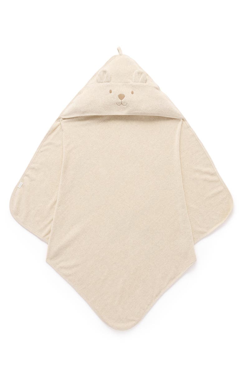 Purebaby Bear Hooded Towel, Main, color, Wheat Melange
