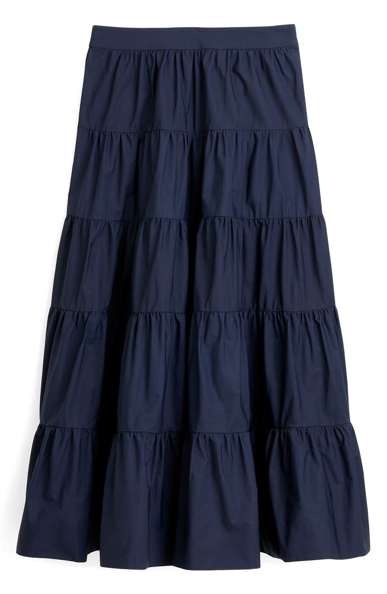 J.Crew French Creek Tired Cotton Poplin Midi, Main, color,