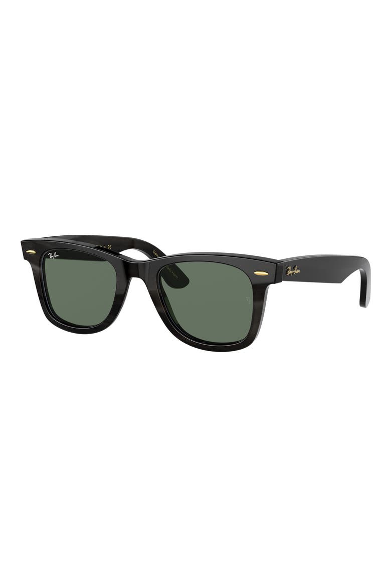 50mm Square Sunglasses, Alternate, color, DARK BROWN HORN / DARK GREEN