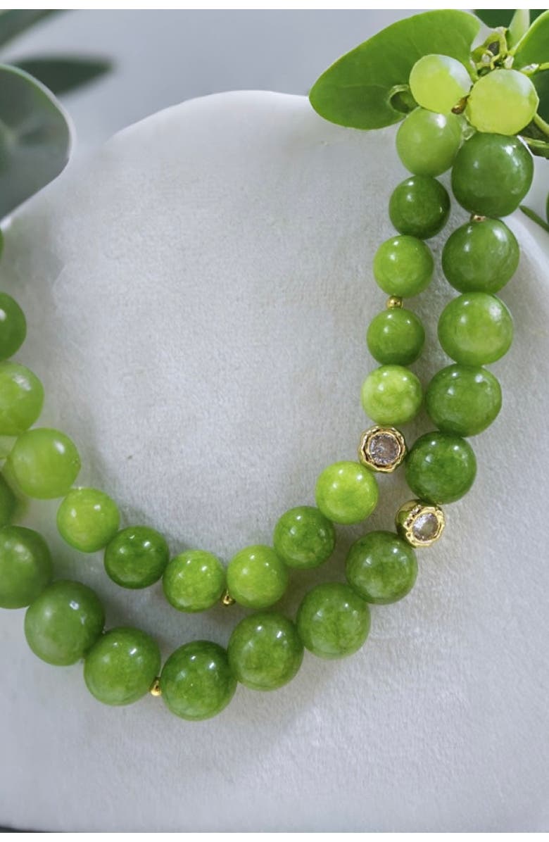 Classicharms Olivia Peridot Bead Choker Necklace, Alternate, color,