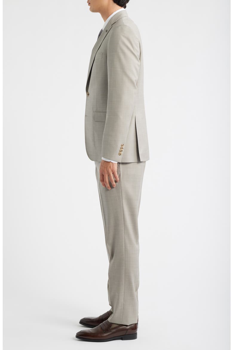 Esprit Tan Mélange Wool Suit, Alternate, color, GREY