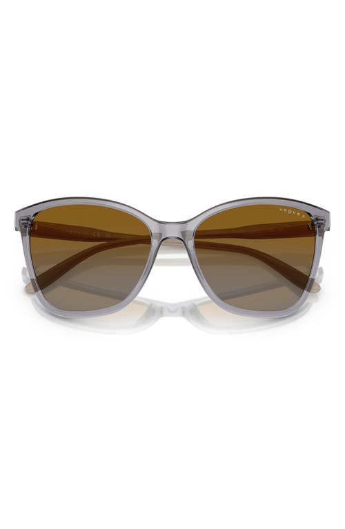 Vogue 56mm Polarized Butterfly Sunglasses In Transparent Grey
