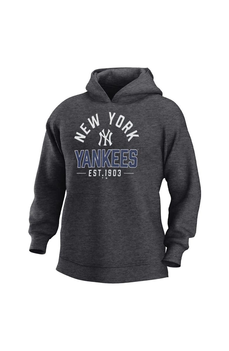 FANATICS Men's Fanatics  Heather Charcoal New York Yankees Fleece Pullover Hoodie, Alternate, color, 