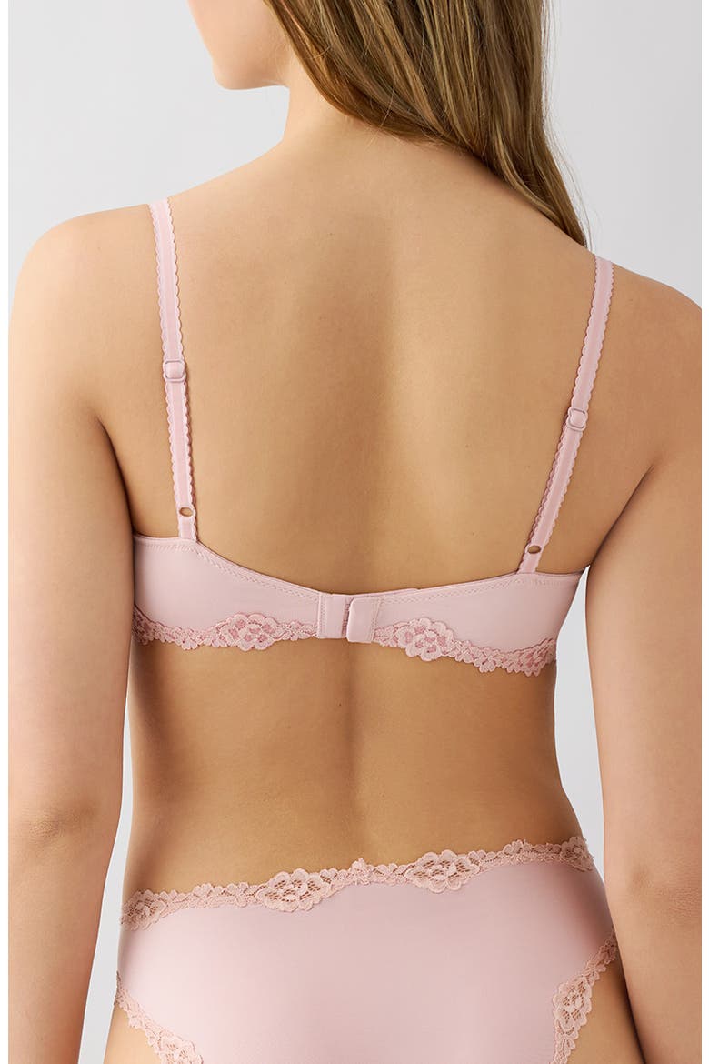 Future Foundation Underwire Lace Trim Contour Bra, Alternate, color, ROSE SMOKE