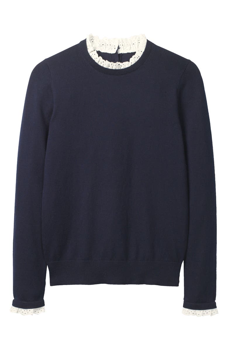 Boden Lincoln Frill Trim Sweater, Alternate, color, 