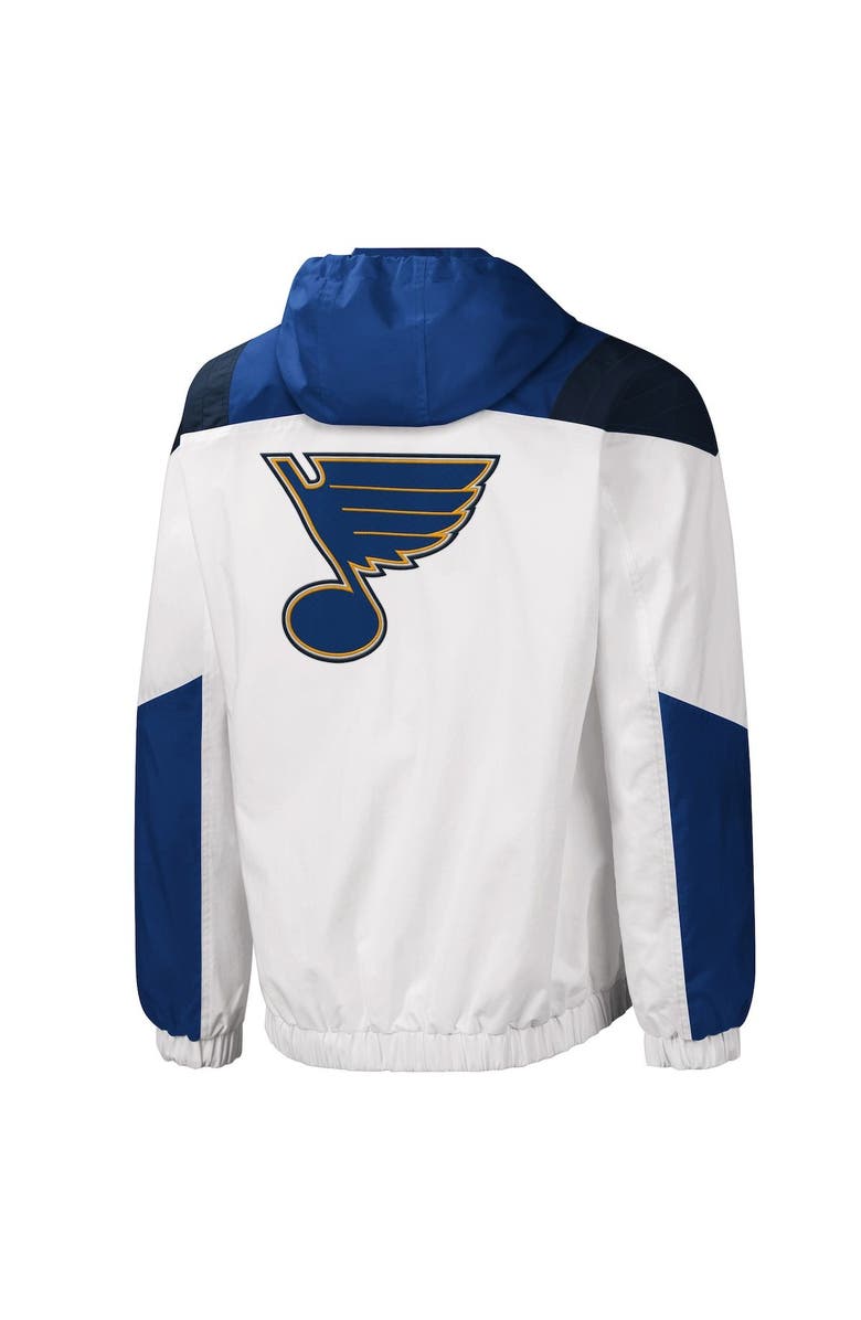 STARTER Men's Starter Blue/White St. Louis Blues Striker Half-Zip Hoodie, Alternate, color, 
