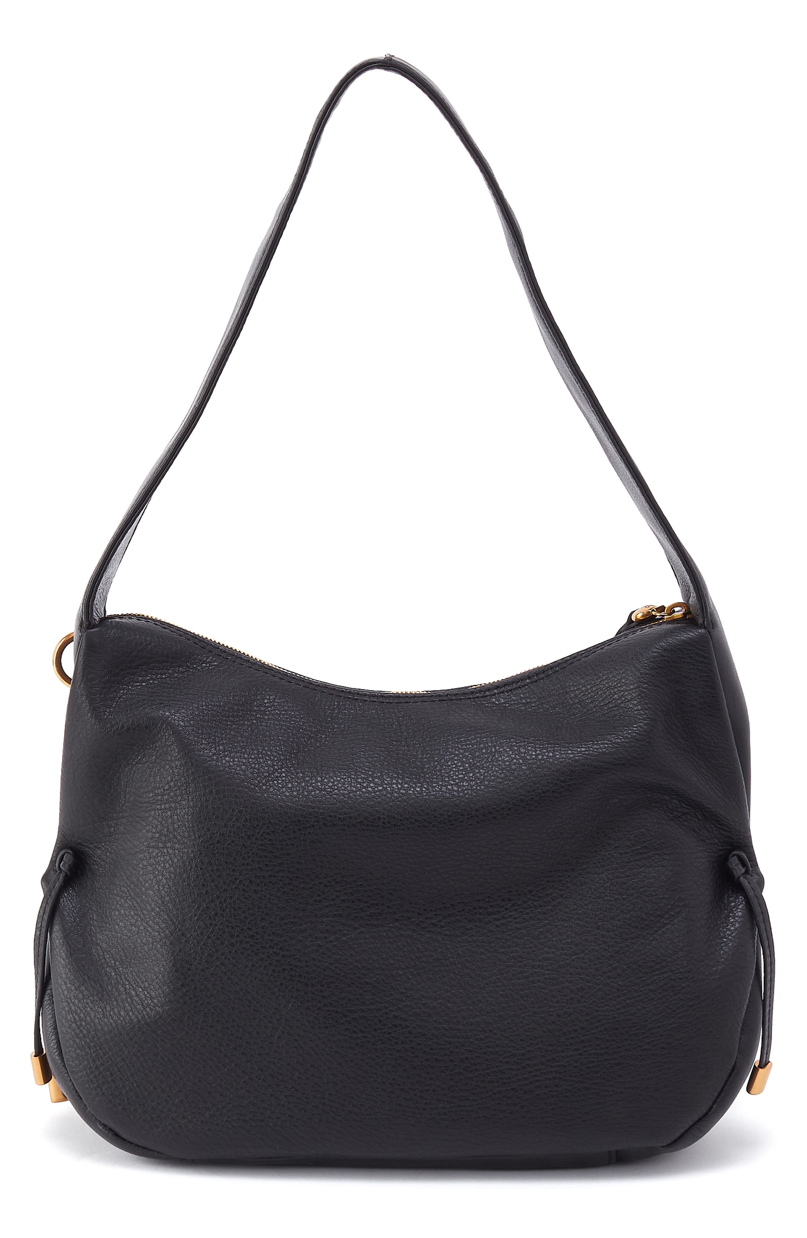 Kori Leather Hobo Shoulder Bag, Alternate, color, BLACK