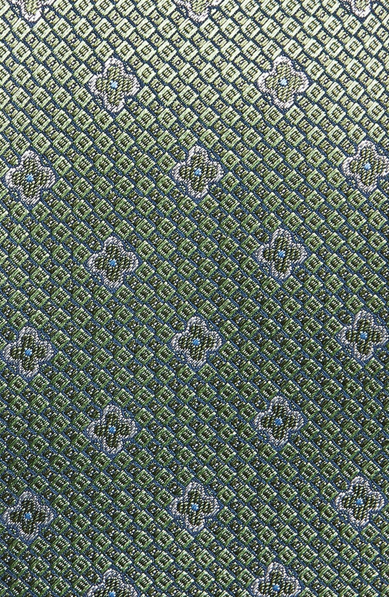 David Donahue Neat Silk Tie, Alternate, color, Green
