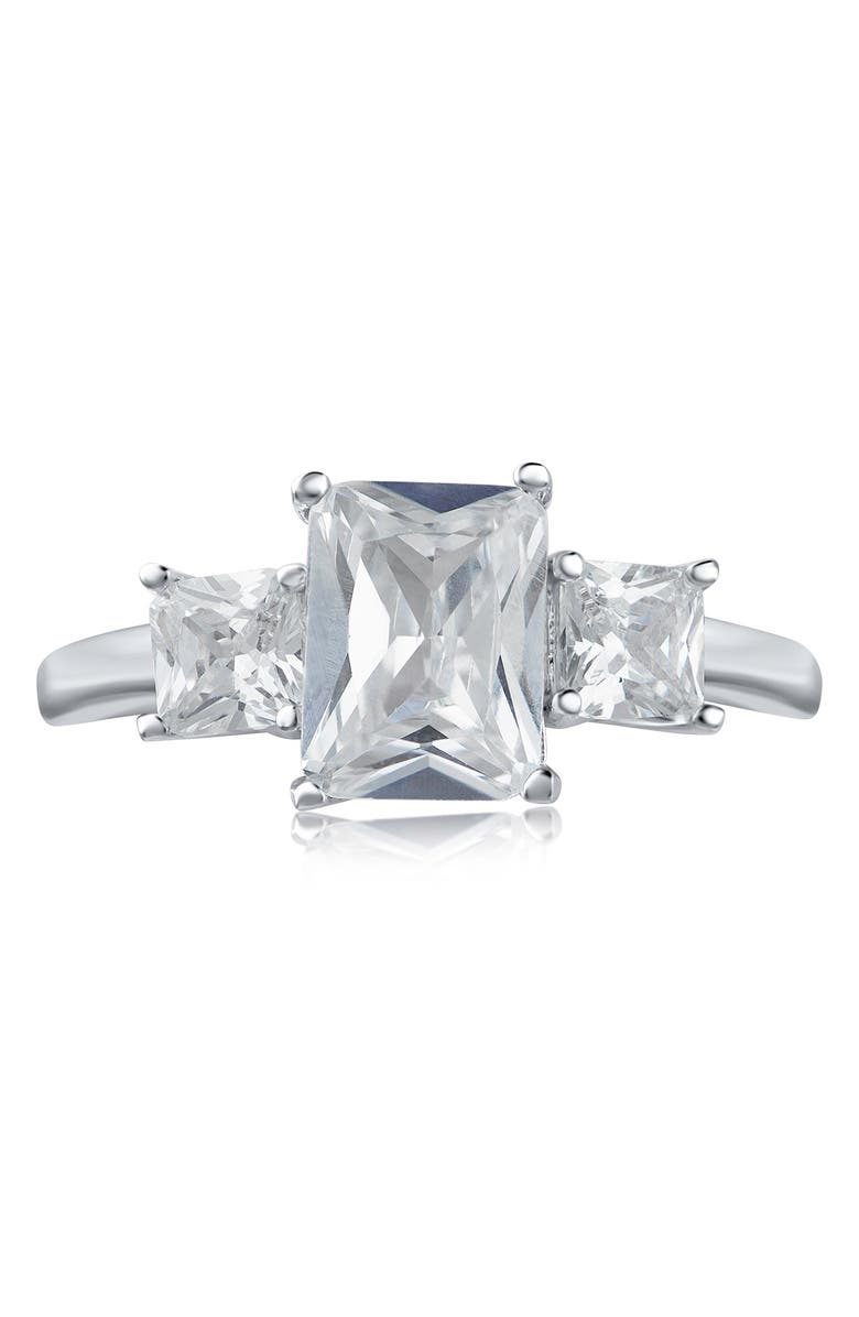 CZ by Kenneth Jay Lane CZ Triple Stone Ring, Main, color, Clear/ Silver