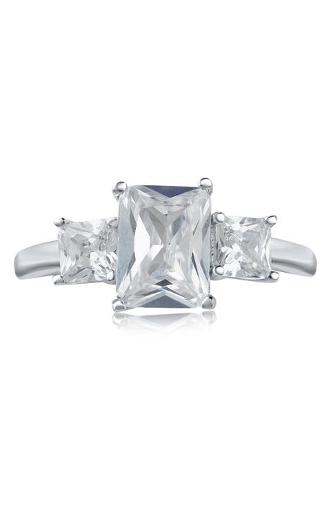 CZ Triple Stone Ring