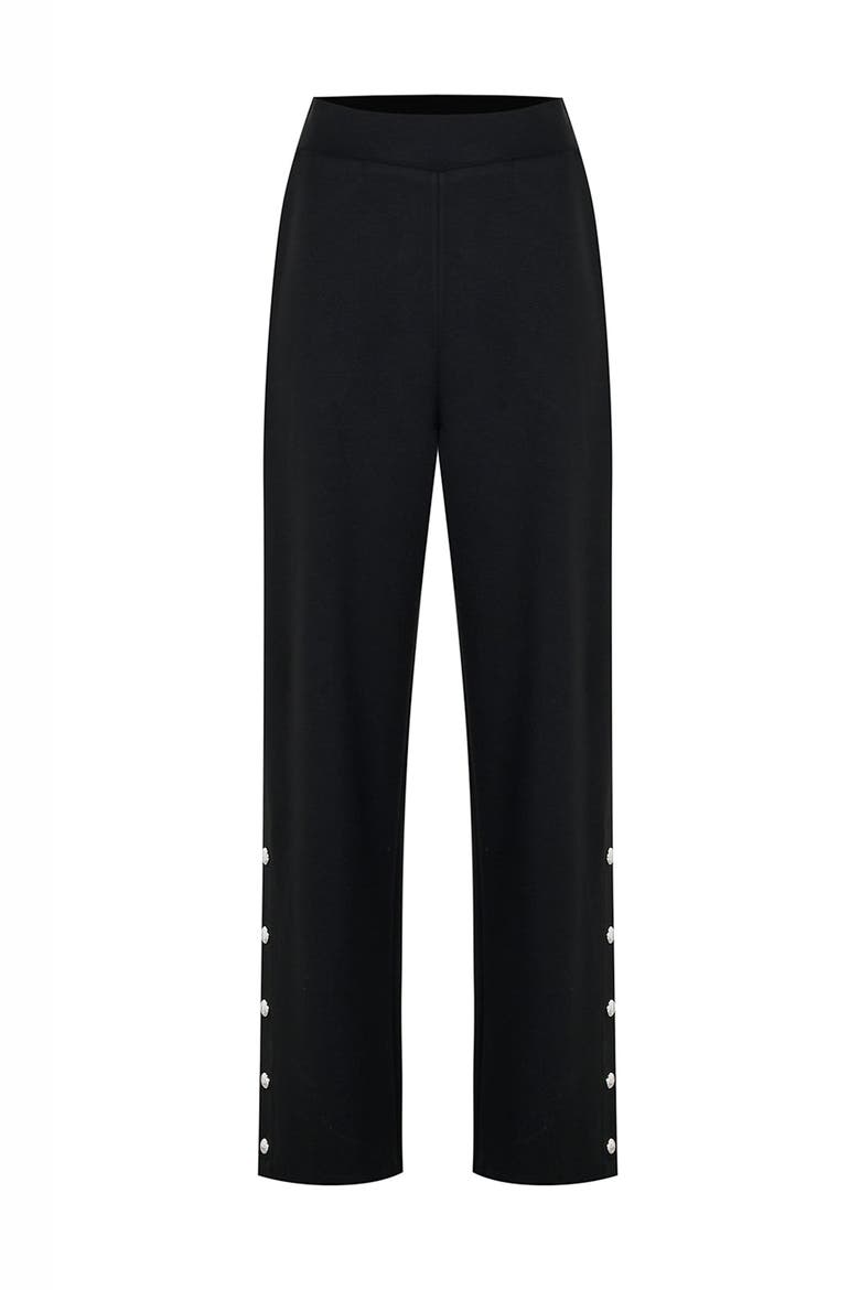 Vivienne Chic Comfort Knit Trousers, Alternate, color, BLACK