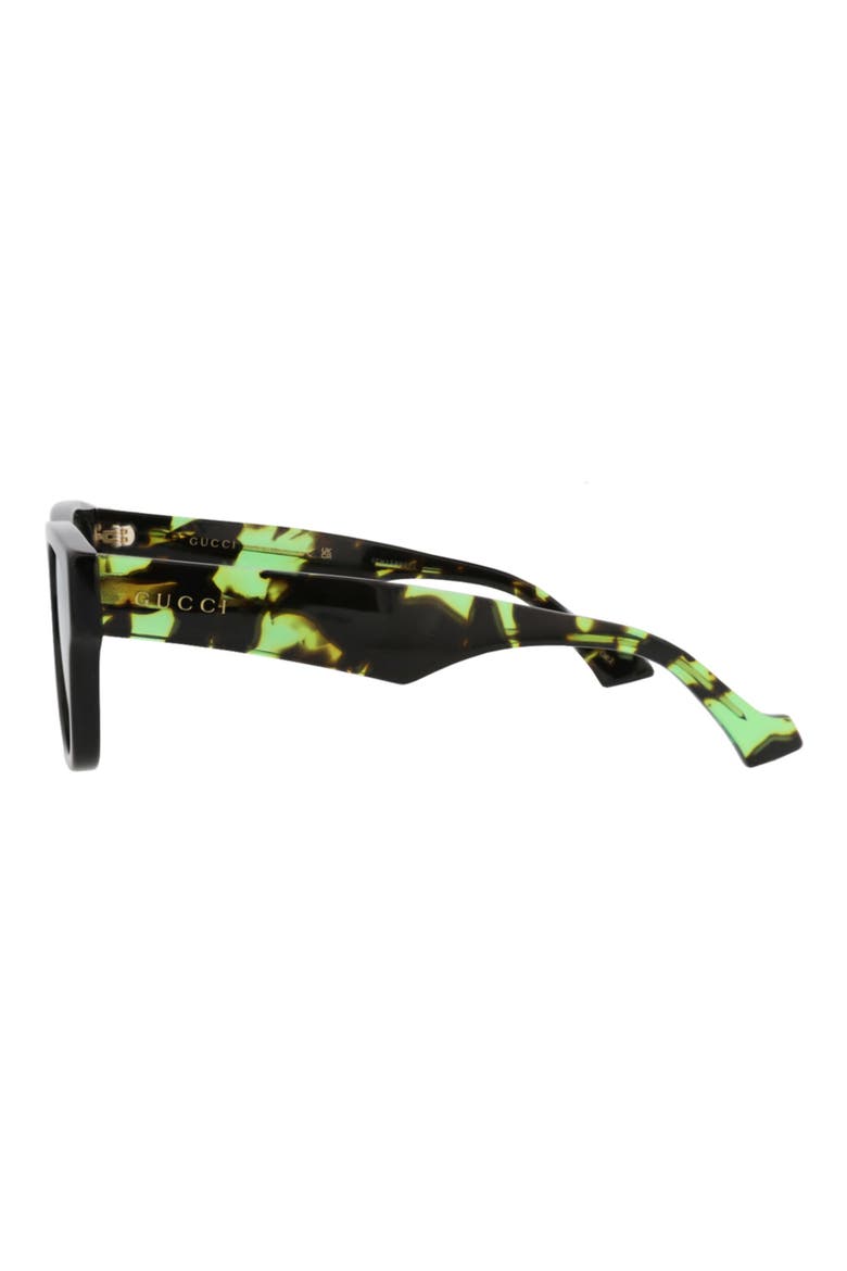 53mm Square Sunglasses, Alternate, color, BLACK HAVANA GREEN
