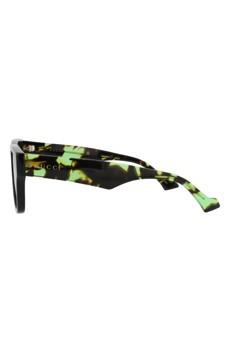 Gucci 53mm Square Sunglasses, Alternate, color, Black Havana Green