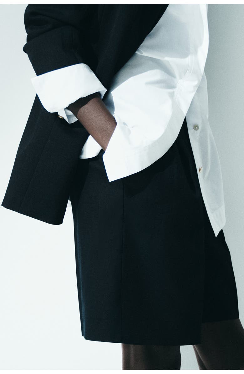 H&M Linen-blend Tailored Shorts, Alternate, color, 