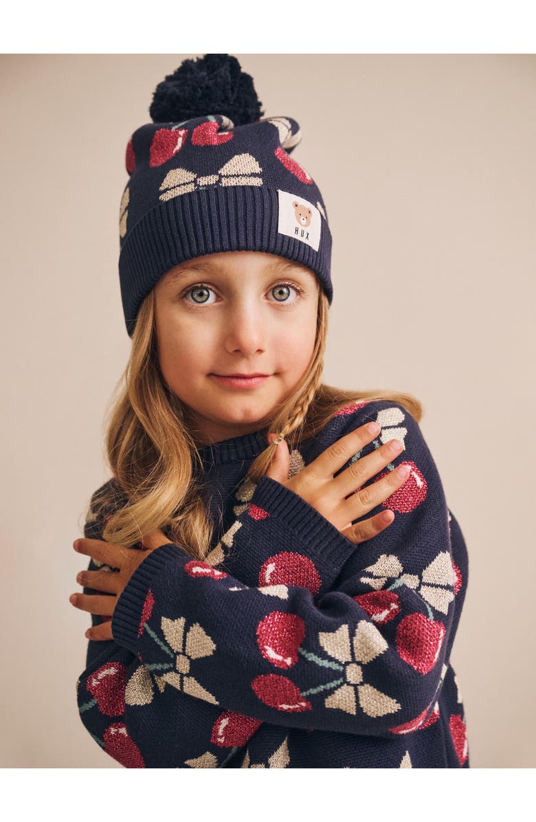 Huxbaby Cherry Pie Knit Pullover, Alternate, color, Indigo