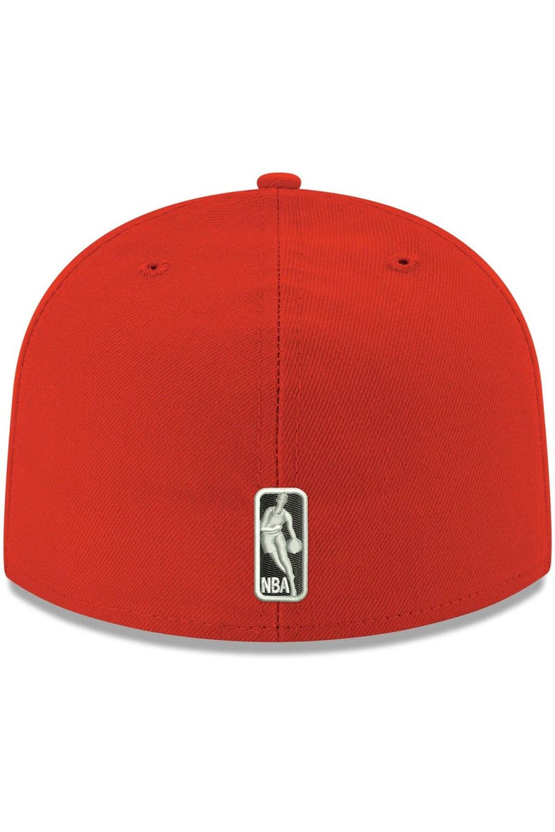 Men's New Era Red Miami Heat Official Team Color 59FIFTY Fitted Hat, Alternate, color, Red