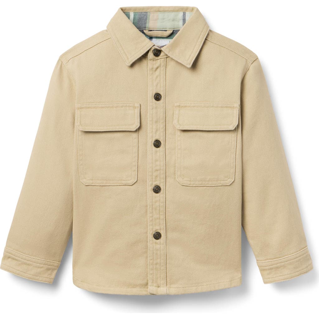 Janie And Jack The Twill Shirt Jacket In Sand