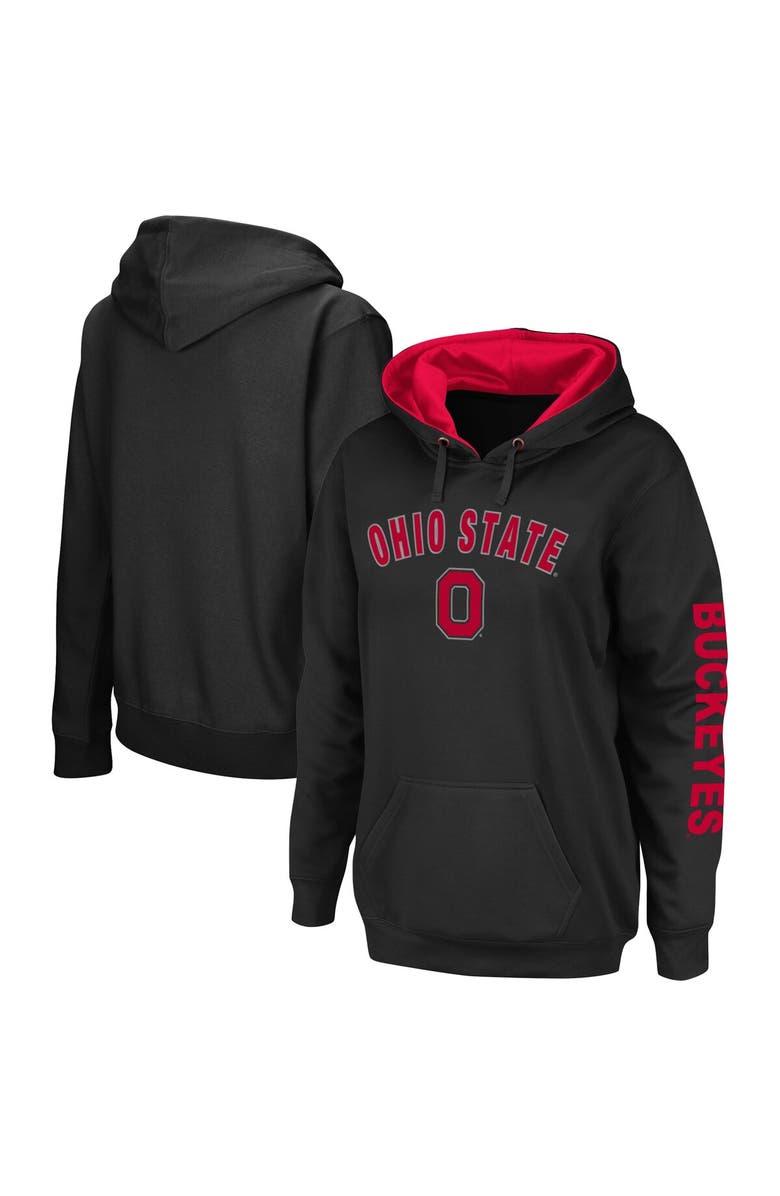 COLOSSEUM Women's Colosseum Black Ohio State Buckeyes Loud and Proud Pullover Hoodie, Main, color, 