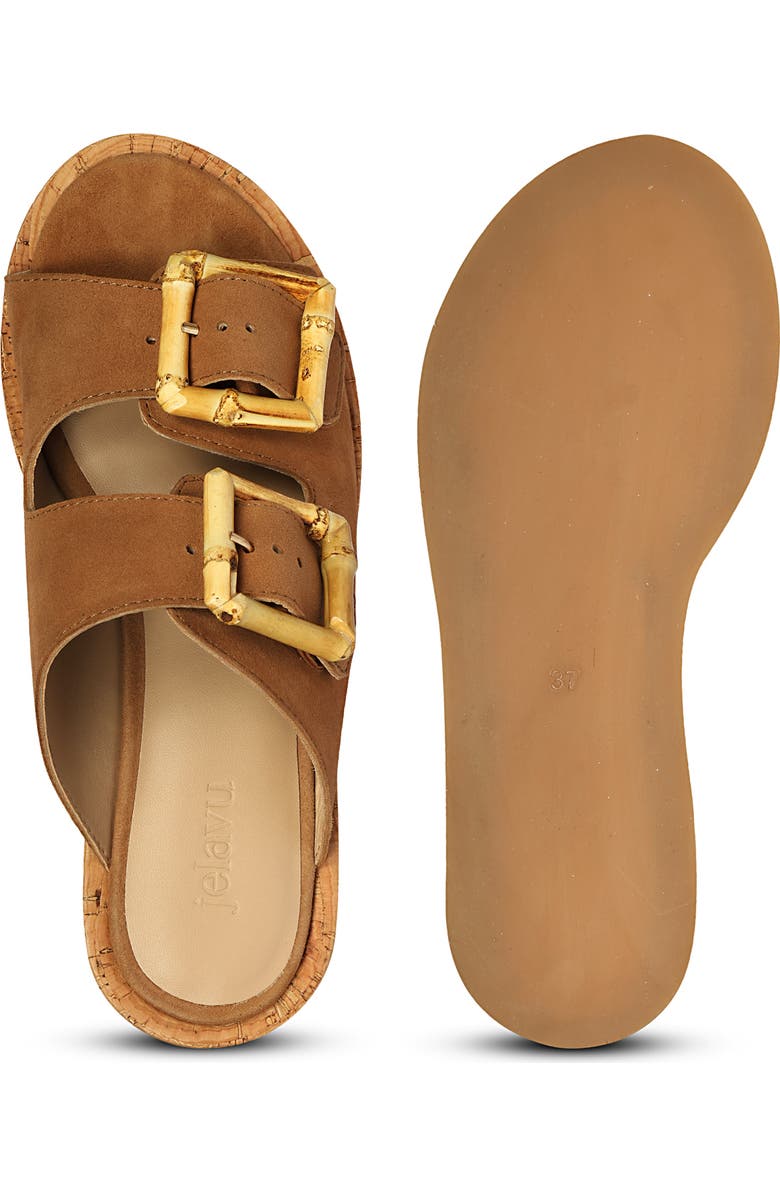 Jelavu Corkie Wedge Cork Sandals With Double Suede Strap, Alternate, color, Cognac