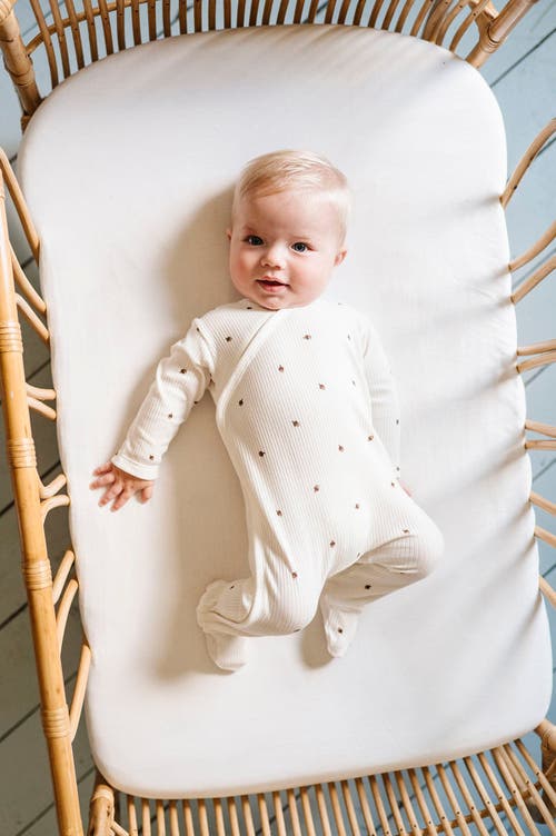 Ely's & Co. Baby Cotton Ribbed Zipper Footie In Acorn