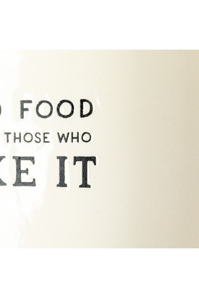 Stoneware Baker with "Good Food Comes To Those Who Bake It ", White, Alternate, color, White