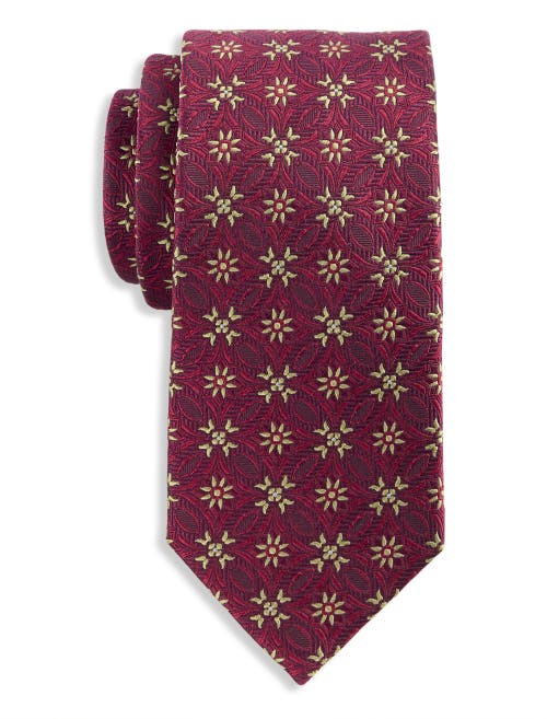 Oak Hill Premium By Dxl Oak Hill Premium Medallion Silk Tie In Burgundy
