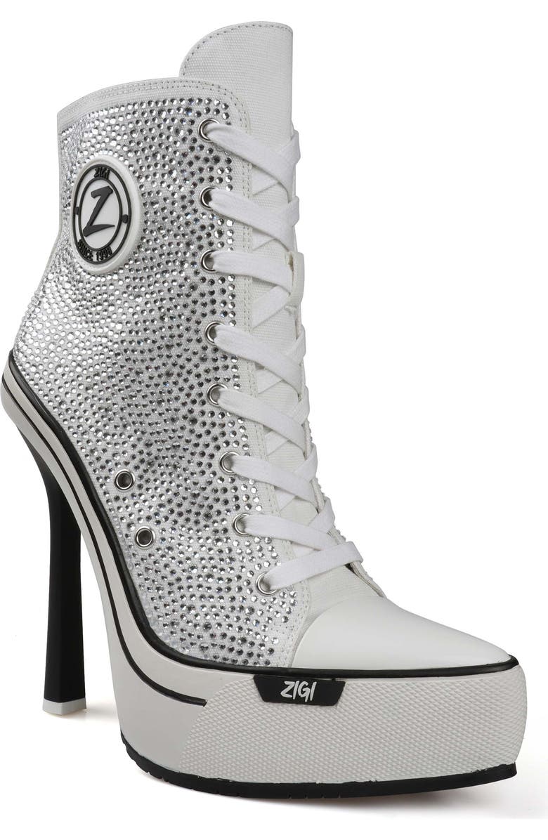 ZIGI Adiel Platform Bootie, Main, color, Off White Canvas