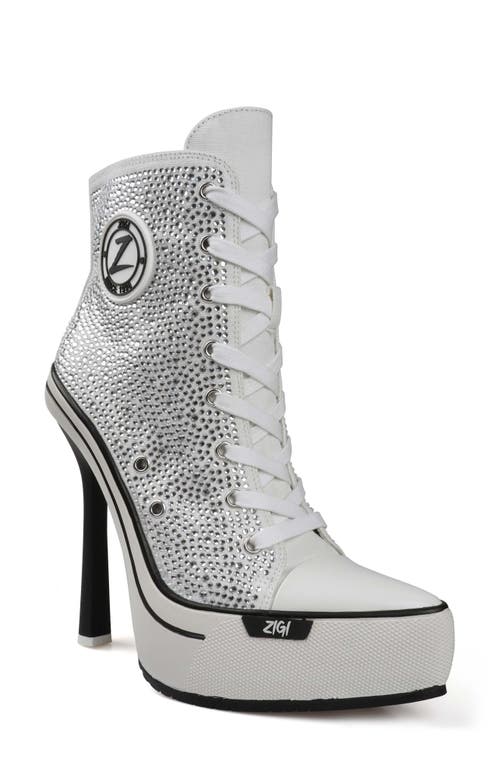 ZIGI Adiel Platform Bootie in Off White Canvas  product