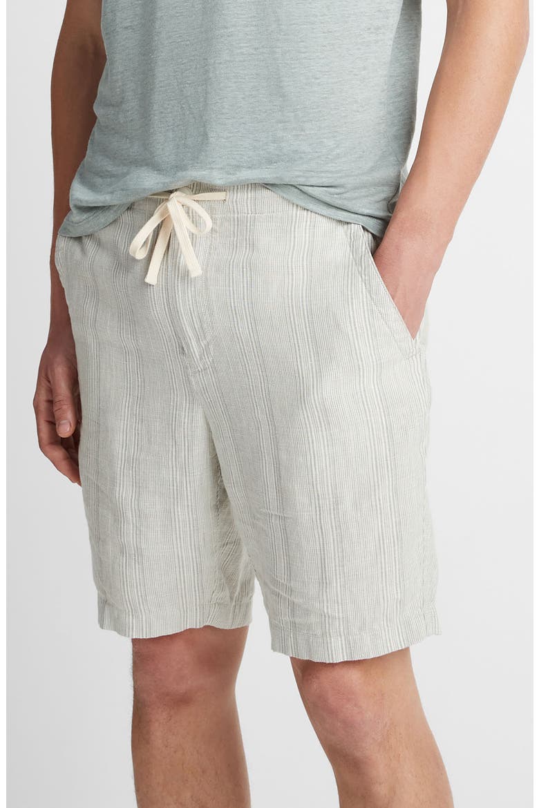 Shadow Stripe Hemp Drawstring Shorts, Alternate, color, ALABASTER/ LIMESTONE