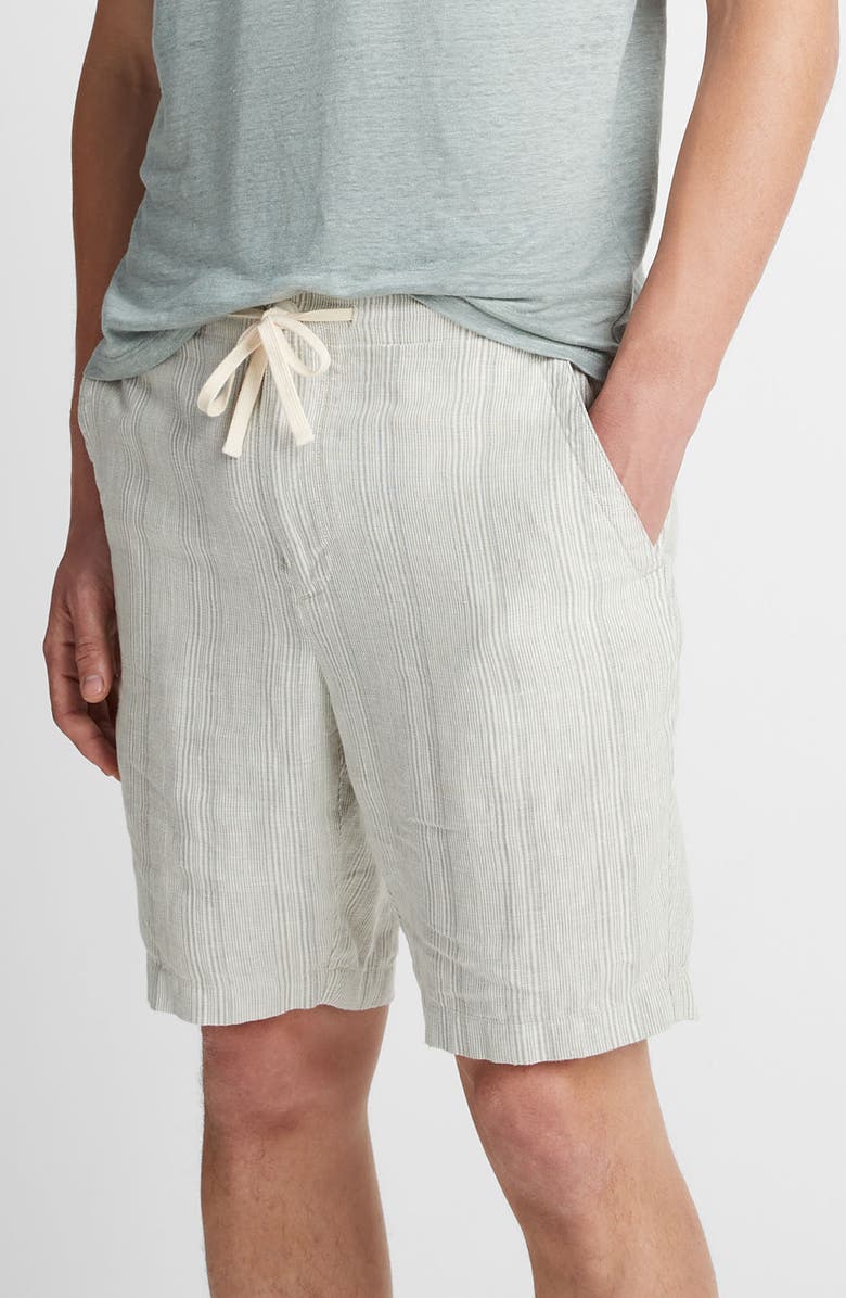 Vince Shadow Stripe Hemp Drawstring Shorts, Alternate, color, 