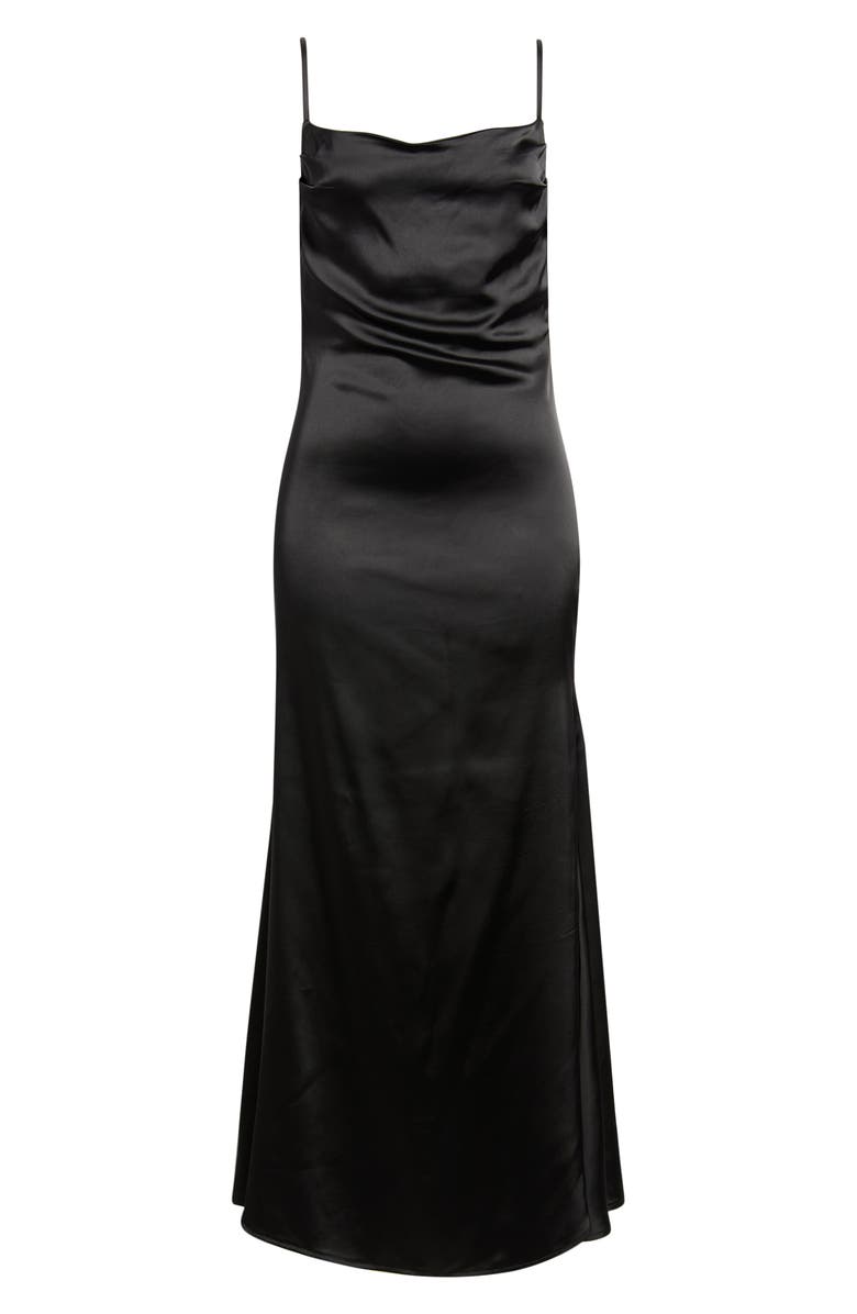 NIKKI LUND Carolyn Sleeveless Satin Maxi Dress, Main, color, Black