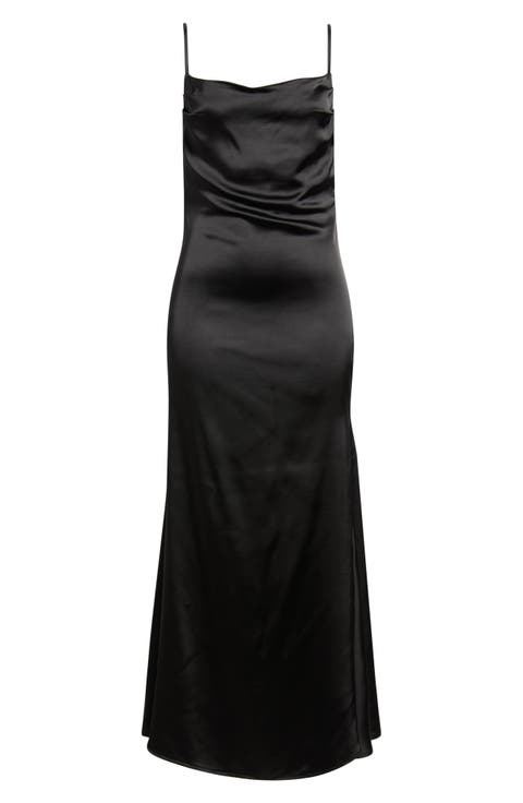 Carolyn Sleeveless Satin Maxi Dress