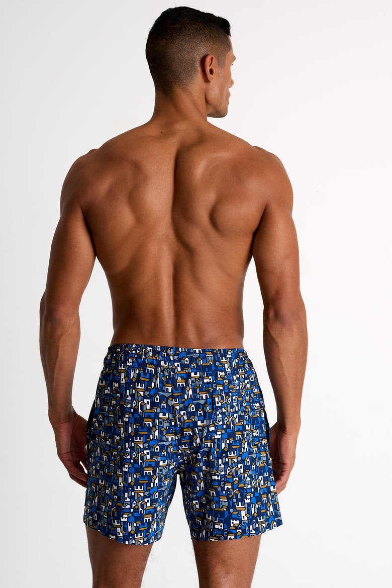 Classic fit stretch swim trunks, Alternate, color, Print